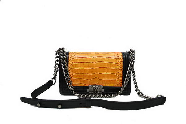 7A Chanel A30167 Orange Crocodile Leather Le Boy Flap Shoulder Bag Online